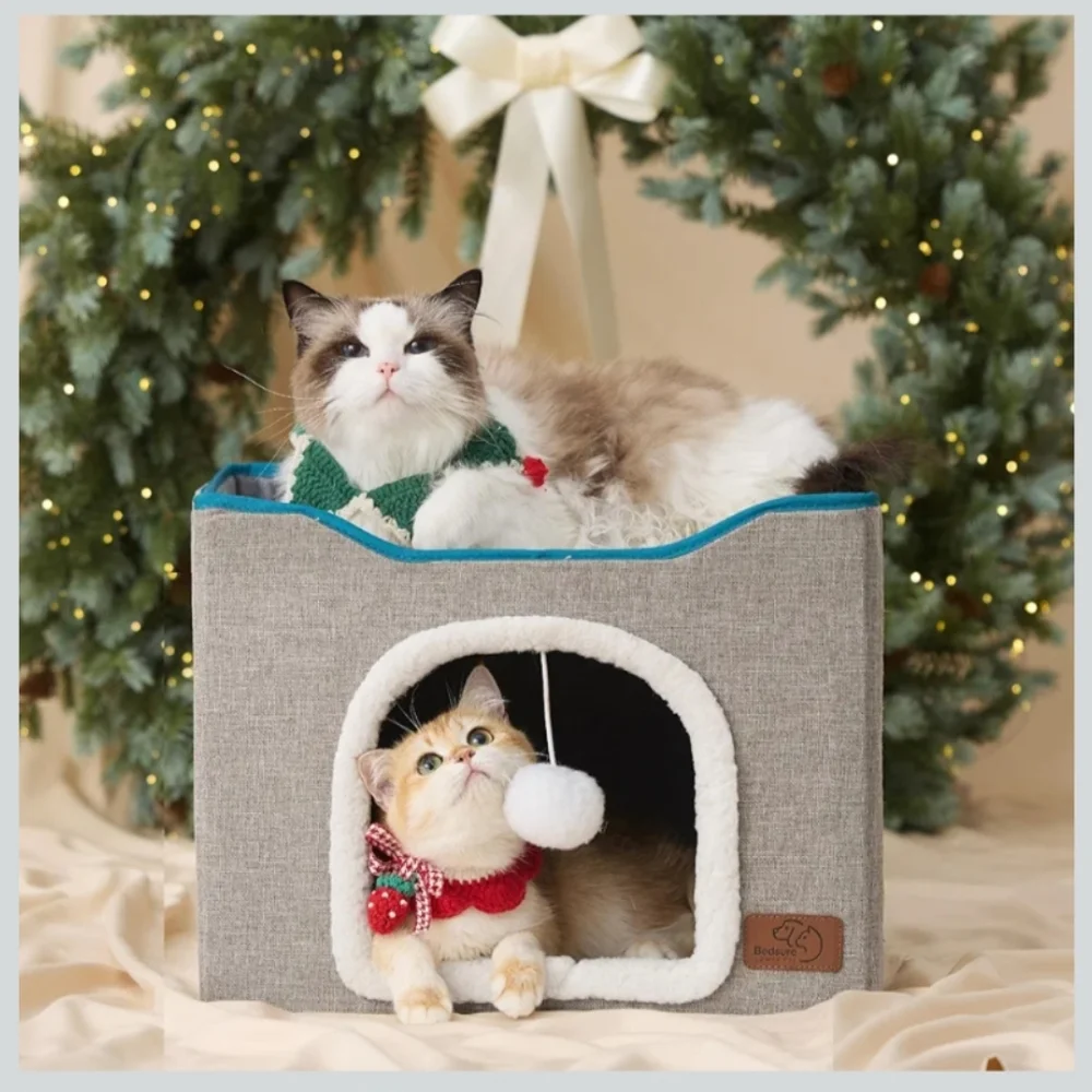 Cat Cube by Bedsure Comfy Pet, Grey NIB .1 - Picture 1 of 15
